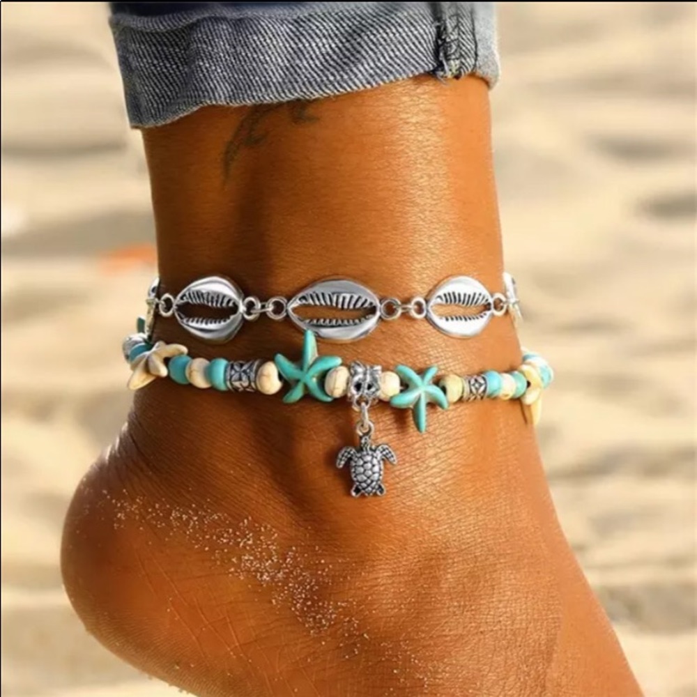 Anklets for Women Sea Turtle Multi Layer Anklet Leg Foot - Picture 1 of 3